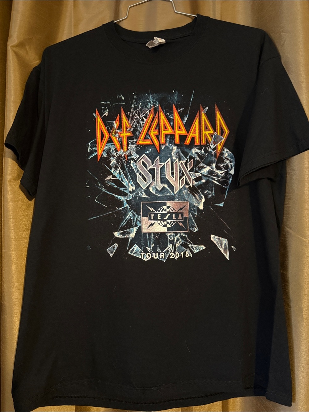 Def Leppard  Styx Tesla TOUR 2015 black size XL